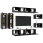 8-tlg. TV-Schrank-Set Schwarz Holzwerkstoff 8-tlg. TV-Schrank-Set Schwarz Holzwerkstoff