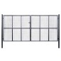 vidaXL Mesh-Gartentor Verzinkter Stahl 400 x 200 cm Grau vidaXL Mesh-Gartentor Verzinkter Stahl 400 x 200 cm Grau