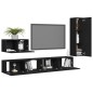 4-tlg. TV-Schrank-Set Schwarz Holzwerkstoff 4-tlg. TV-Schrank-Set Schwarz Holzwerkstoff