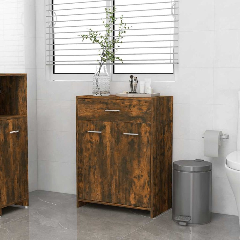 vidaXL Badezimmerschrank Räuchereiche 60x33x80 cm Holzwerkstoff vidaXL Badezimmerschrank Räuchereiche 60x33x80 cm Holzwerkstoff