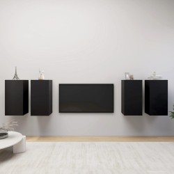 TV-Schränke 4 Stk. Schwarz 30,5x30x60 cm Holzwerkstoff