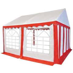 vidaXL Festzelt-Plane 4x4 m Rot und Weiß