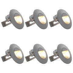 vidaXL Außenwandleuchten 6 Stk. LED 5 W Silbern Rund