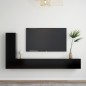 3-tlg. TV-Schrank-Set Schwarz Holzwerkstoff 3-tlg. TV-Schrank-Set Schwarz Holzwerkstoff