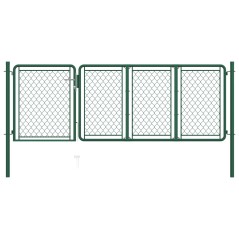 vidaXL Gartentor Stahl 100x350 cm Grün