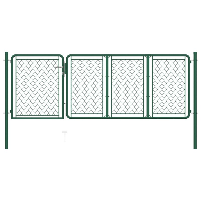vidaXL Gartentor Stahl 100x350 cm Grün vidaXL Gartentor Stahl 100x350 cm Grün