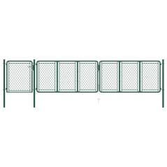 vidaXL Gartentor Stahl 100x495 cm Grün
