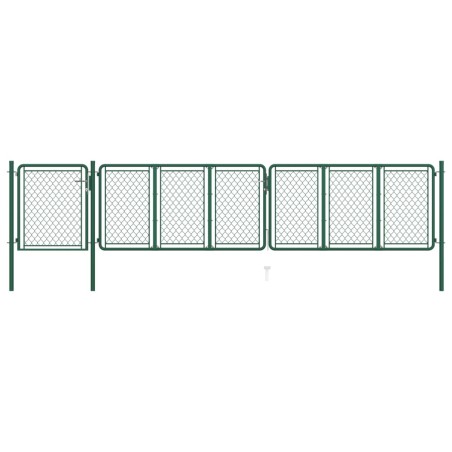 vidaXL Gartentor Stahl 100x495 cm Grün