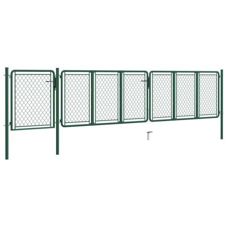 vidaXL Gartentor Stahl 100x495 cm Grün