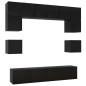 8-tlg. TV-Schrank-Set Schwarz Holzwerkstoff 8-tlg. TV-Schrank-Set Schwarz Holzwerkstoff
