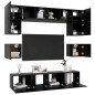 8-tlg. TV-Schrank-Set Schwarz Holzwerkstoff 8-tlg. TV-Schrank-Set Schwarz Holzwerkstoff