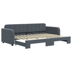 vidaXL Tagesbett Ausziehbar Dunkelgrau 80x200 cm Samt