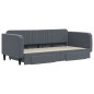 vidaXL Tagesbett Ausziehbar mit Schubladen Dunkelgrau 100x200 cm Samt vidaXL Tagesbett Ausziehbar mit Schubladen Dunkelgrau 100x200 cm Samt
