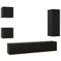 vidaXL 5-tlg. TV-Schrank-Set Schwarz Holzwerkstoff vidaXL 5-tlg. TV-Schrank-Set Schwarz Holzwerkstoff