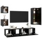 vidaXL 5-tlg. TV-Schrank-Set Schwarz Holzwerkstoff vidaXL 5-tlg. TV-Schrank-Set Schwarz Holzwerkstoff