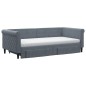 vidaXL Tagesbett Ausziehbar mit Schubladen Dunkelgrau 90x190 cm Samt