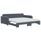 vidaXL Tagesbett Ausziehbar mit Matratzen Dunkelgrau 100x200 cm Samt vidaXL Tagesbett Ausziehbar mit Matratzen Dunkelgrau 100x200 cm Samt