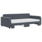 vidaXL Tagesbett Ausziehbar mit Matratzen Dunkelgrau 100x200 cm Samt vidaXL Tagesbett Ausziehbar mit Matratzen Dunkelgrau 100x200 cm Samt