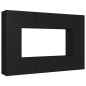 8-tlg. TV-Schrank-Set Schwarz Holzwerkstoff 8-tlg. TV-Schrank-Set Schwarz Holzwerkstoff