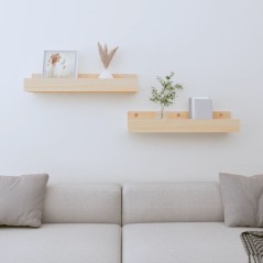 vidaXL Wandregale 2 Stk. 50x12x9 cm Massivholz Kiefer