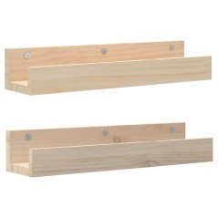 vidaXL Wandregale 2 Stk. 50x12x9 cm Massivholz Kiefer