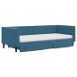 vidaXL Tagesbett Ausziehbar mit Schubladen Blau 90x200 cm Samt vidaXL Tagesbett Ausziehbar mit Schubladen Blau 90x200 cm Samt