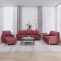 vidaXL 4-tlg. Sofagarnitur mit Kissen Weinrot Stoff vidaXL 4-tlg. Sofagarnitur mit Kissen Weinrot Stoff