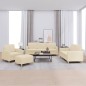 vidaXL 4-tlg. Sofagarnitur mit Kissen Creme Stoff