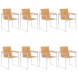 vidaXL 8 Stk. Gartenstühle Massivholz Teak und Edelstahl vidaXL 8 Stk. Gartenstühle Massivholz Teak und Edelstahl