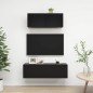 2-tlg. TV-Schrank-Set Schwarz Holzwerkstoff 2-tlg. TV-Schrank-Set Schwarz Holzwerkstoff