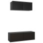 2-tlg. TV-Schrank-Set Schwarz Holzwerkstoff 2-tlg. TV-Schrank-Set Schwarz Holzwerkstoff