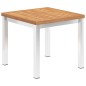 vidaXL Garten-Beistelltisch 45 x 45 x 38 cm Teak Massivholz Edelstahl