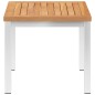 vidaXL Garten-Beistelltisch 45 x 45 x 38 cm Teak Massivholz Edelstahl
