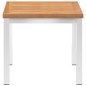 vidaXL Garten-Beistelltisch 45 x 45 x 38 cm Teak Massivholz Edelstahl