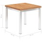 vidaXL Garten-Beistelltisch 45 x 45 x 38 cm Teak Massivholz Edelstahl