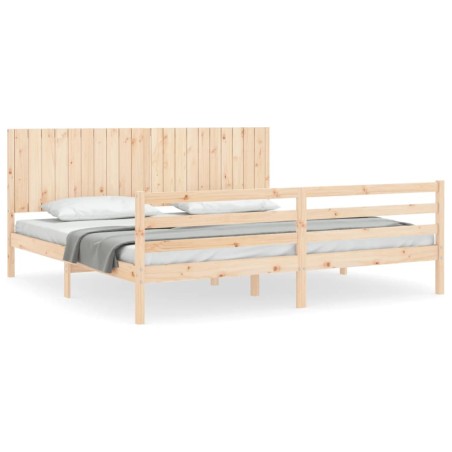 vidaXL Massivholzbett mit Kopfteil 200x200 cm