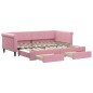 vidaXL Tagesbett Ausziehbar mit Schubladen Rosa 90x200 cm Samt