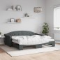 vidaXL Tagesbett Ausziehbar mit Matratzen Dunkelgrau 90x190 cm Stoff vidaXL Tagesbett Ausziehbar mit Matratzen Dunkelgrau 90x190 cm Stoff
