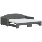 vidaXL Tagesbett Ausziehbar mit Matratzen Dunkelgrau 90x190 cm Stoff vidaXL Tagesbett Ausziehbar mit Matratzen Dunkelgrau 90x190 cm Stoff