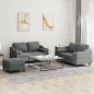 vidaXL 3-tlg. Sofagarnitur mit Kissen Dunkelgrau Stoff vidaXL 3-tlg. Sofagarnitur mit Kissen Dunkelgrau Stoff