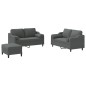 vidaXL 3-tlg. Sofagarnitur mit Kissen Dunkelgrau Stoff vidaXL 3-tlg. Sofagarnitur mit Kissen Dunkelgrau Stoff
