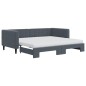 vidaXL Tagesbett Ausziehbar mit Matratzen Dunkelgrau 90x190 cm Samt vidaXL Tagesbett Ausziehbar mit Matratzen Dunkelgrau 90x190 cm Samt