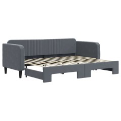 vidaXL Tagesbett Ausziehbar Dunkelgrau 80x200 cm Samt