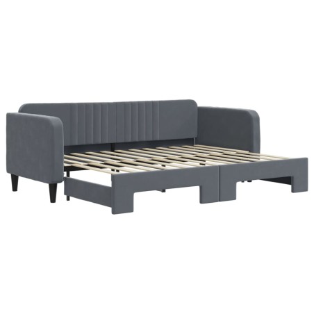 vidaXL Tagesbett Ausziehbar Dunkelgrau 80x200 cm Samt