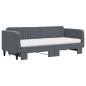 vidaXL Tagesbett Ausziehbar mit Matratzen Dunkelgrau 80x200 cm Samt