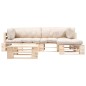 vidaXL 4-tlg. Paletten-Lounge-Set mit Kissen in Sandfarben Holz vidaXL 4-tlg. Paletten-Lounge-Set mit Kissen in Sandfarben Holz