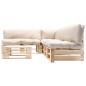 vidaXL 4-tlg. Paletten-Lounge-Set mit Kissen in Sandfarben Holz vidaXL 4-tlg. Paletten-Lounge-Set mit Kissen in Sandfarben Holz
