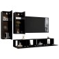 4-tlg. TV-Schrank-Set Schwarz Holzwerkstoff 4-tlg. TV-Schrank-Set Schwarz Holzwerkstoff