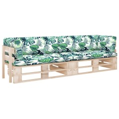 vidaXL 2-Sitzer-Palettensofa mit Kissen Imprägniertes Kiefernholz