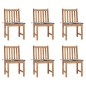 vidaXL Gartenstühle 6 Stk. mit Kissen Massivholz Teak